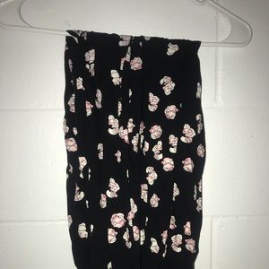 Black with pink print trousers